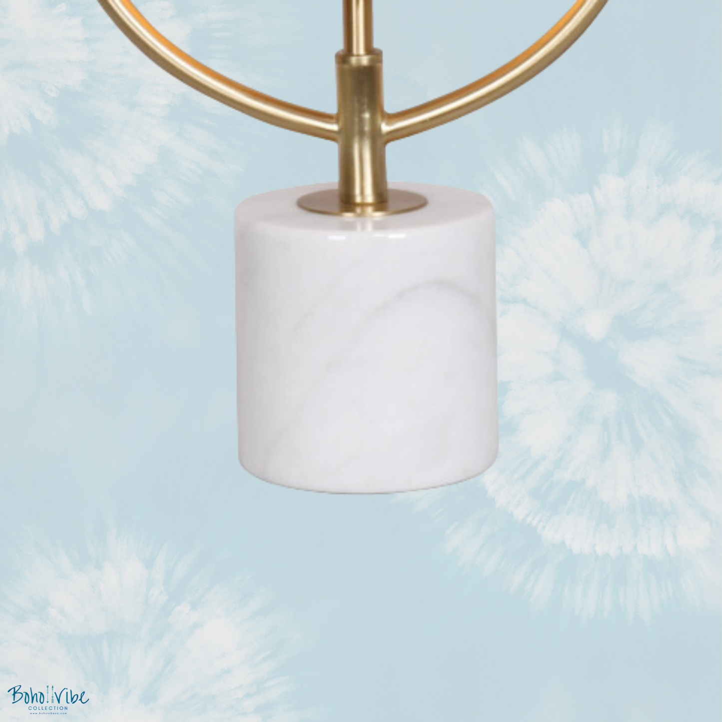 Orange Glass White Marble Base Coastal Table Lamp ↡