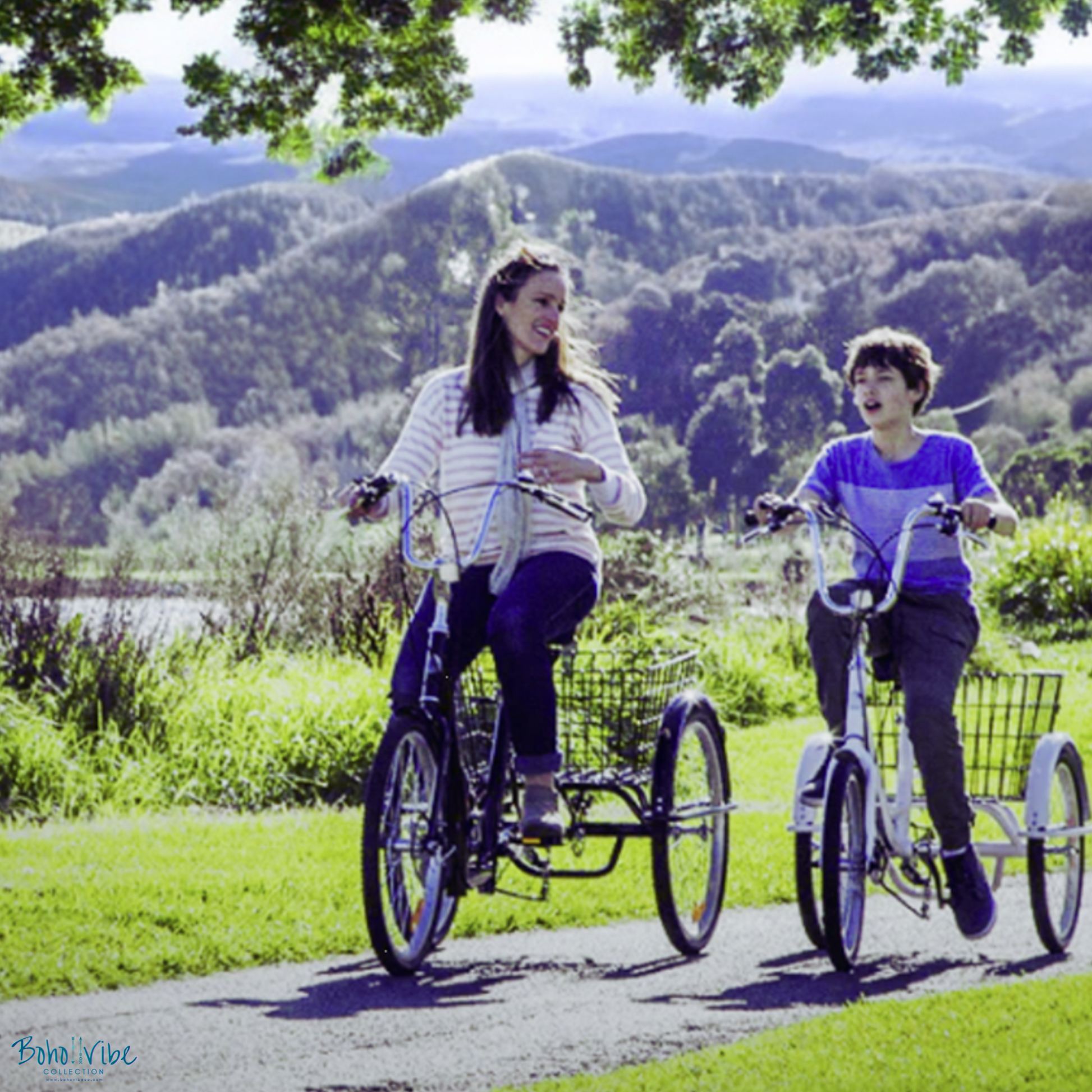 Boho ↡↟ Vibe Collection ↠ Retro Trike Progear RideFree Coastal Ladies Kids White Tricycle
