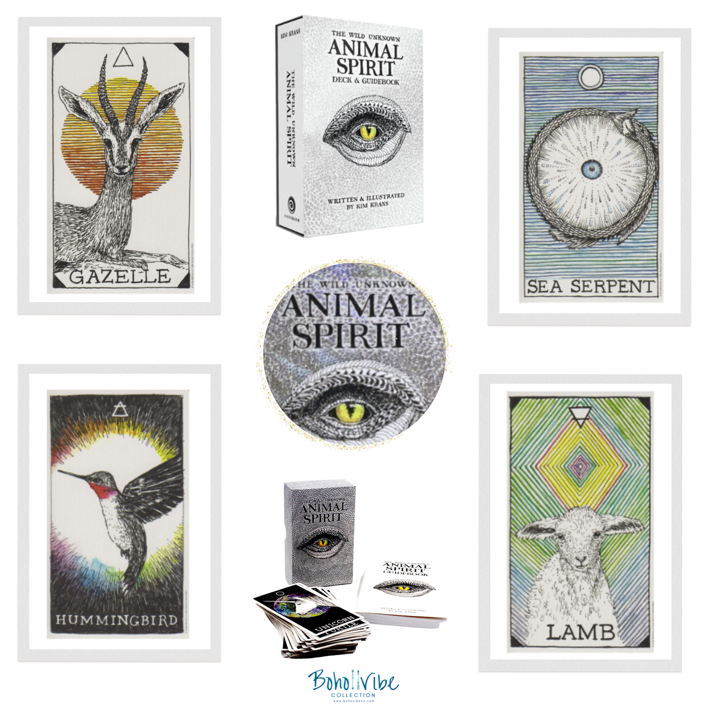 Boho ↡↟ Vibe Collection ↠ The Wild Unknown Animal Spirit Deck and Guidebook