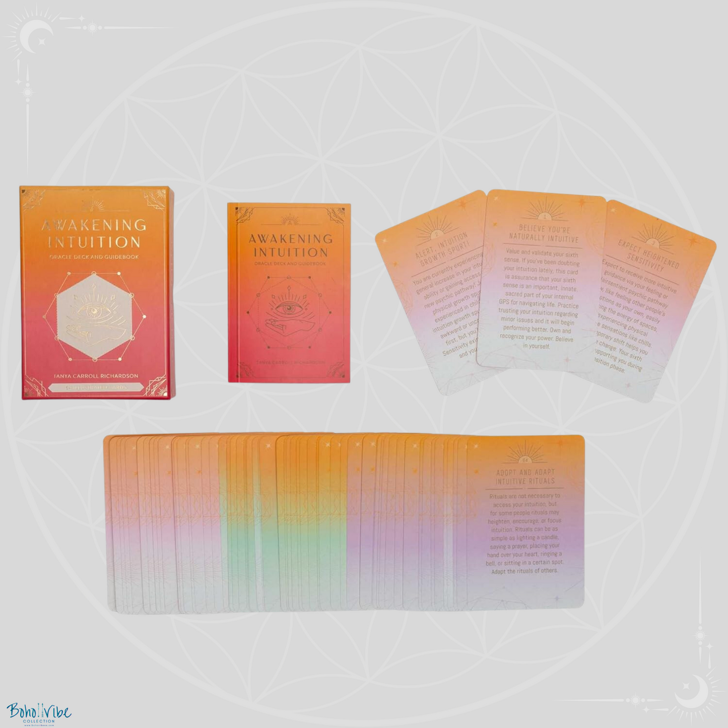 Boho ↡↟ Vibe Collection ↠ Awakening Intuition Oracle Card Deck and Guidebook