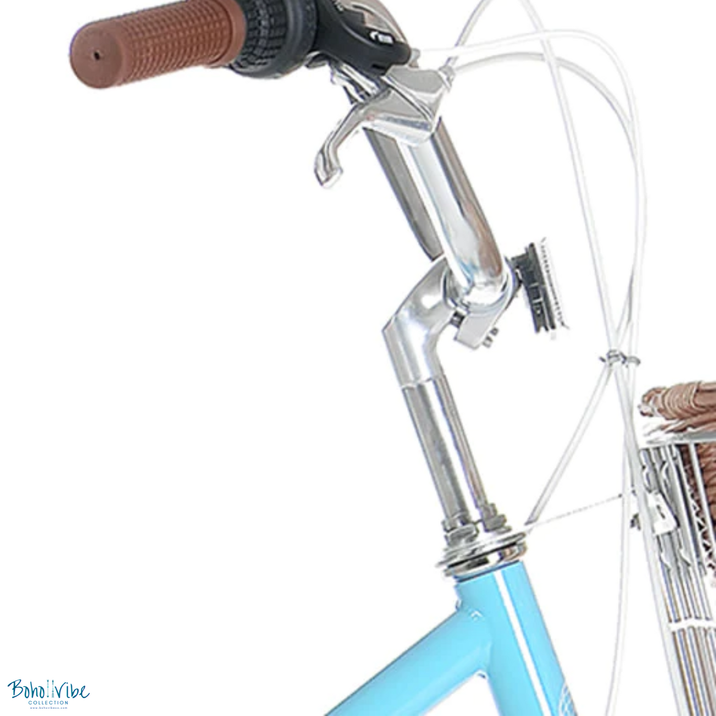 Boho ↡↟ Vibe Collection ↠  Vintage Cruiser Progear Pomona Coastal Commuter Bike Blue Ladies Teen 15" with Basket 