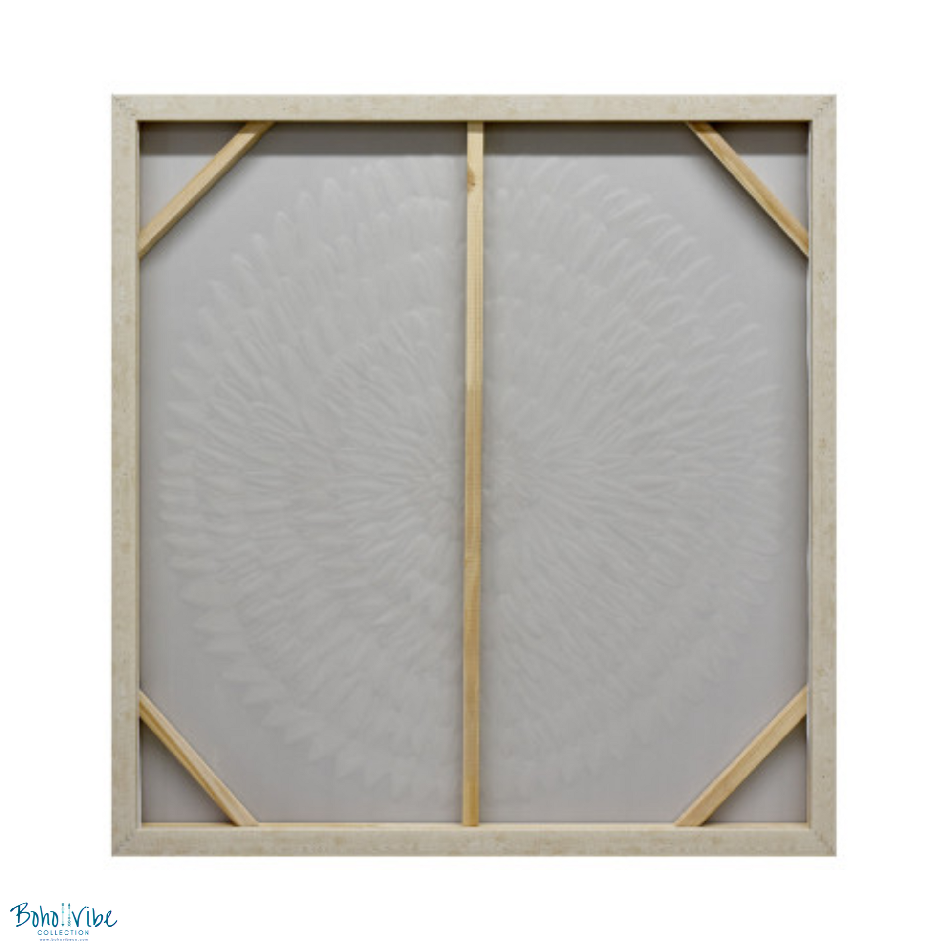 Boho ↡↟ Vibe Collection ↠ Celestial Harmony Petal Motif Wood Framed Canvas Wall Art