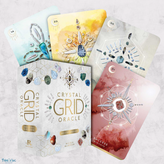 Boho ↡↟ Vibe Collection ↠ Crystal Grid Oracle - Deluxe Edition Card Deck and Guidebook