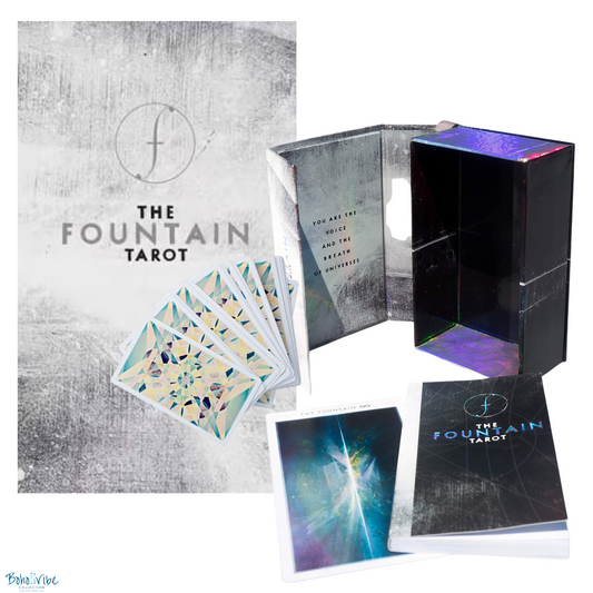 Boho ↡↟ Vibe Collection ↠ Fountain Tarot - Illustrated Gilded Card Deck and Guidebook Boxed Set
