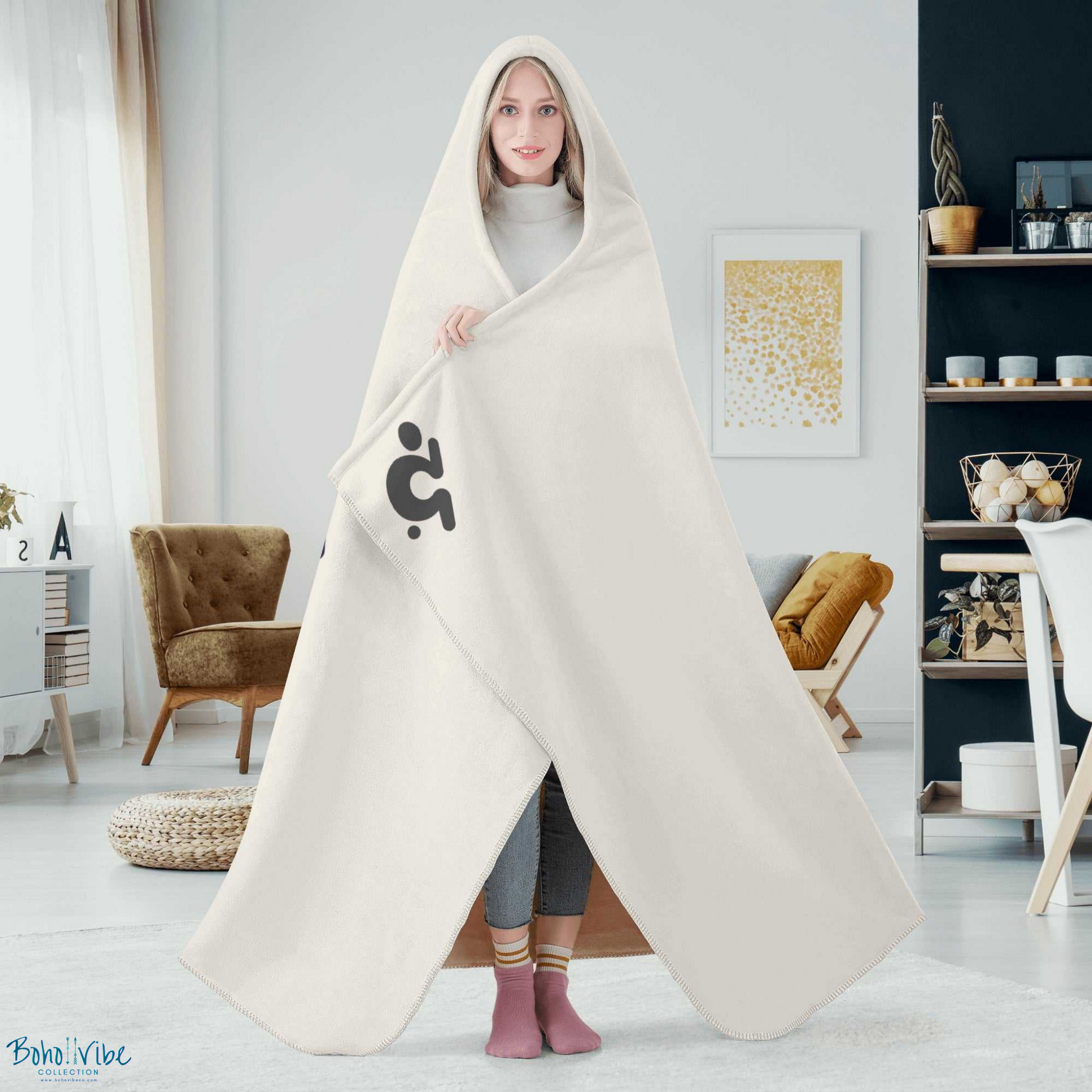 Boho ↡↟ Vibe Collection ↠ Hamsa Hooded Wearable Blanket
