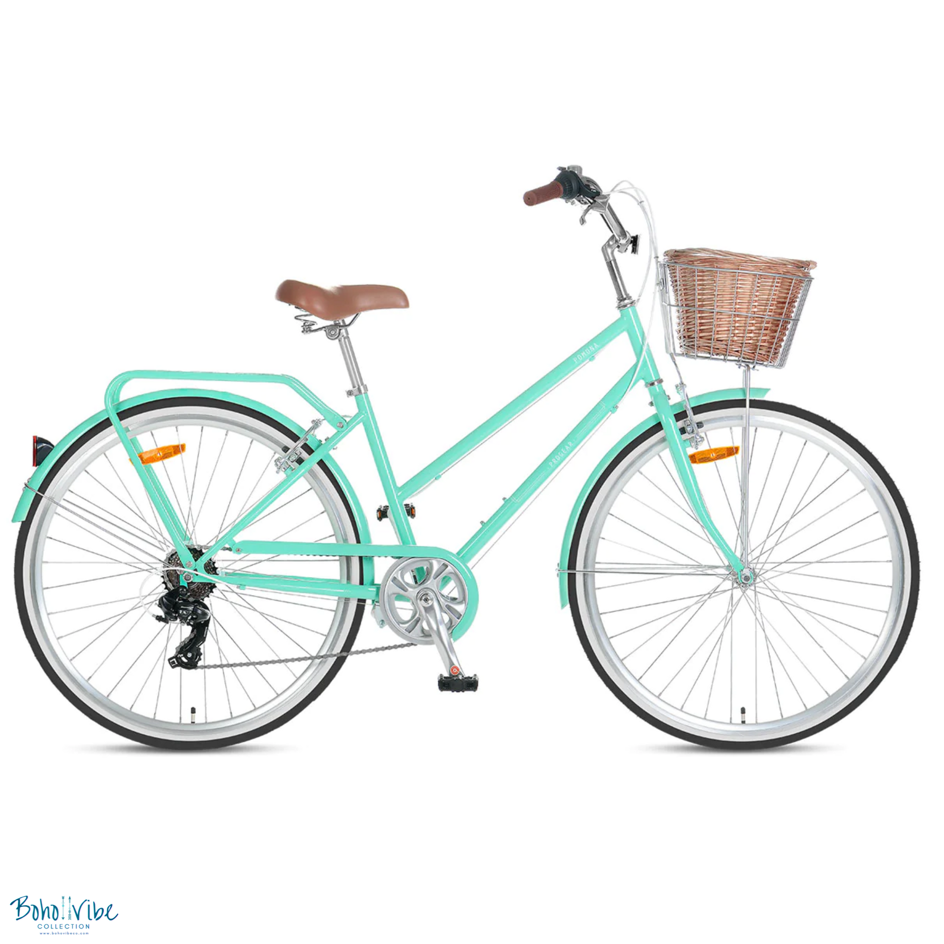 Boho ↡↟ Vibe Collection ↠  Vintage Cruiser Progear Pomona Coastal Commuter Bike Mint Ladies Teen 15" with Basket