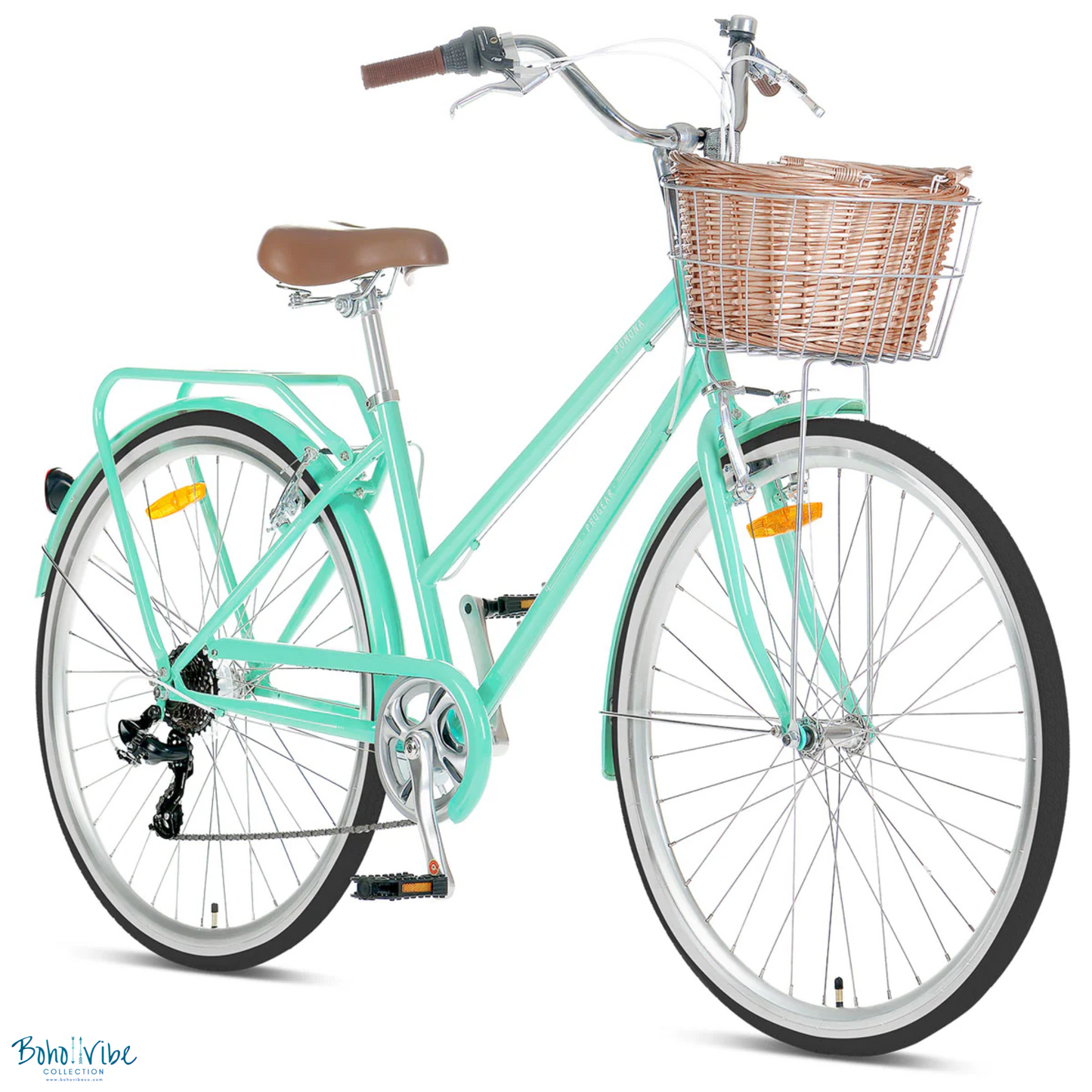 Boho ↡↟ Vibe Collection ↠  Vintage Cruiser Progear Pomona Coastal Commuter Bike Mint Ladies Teen 15" with Basket