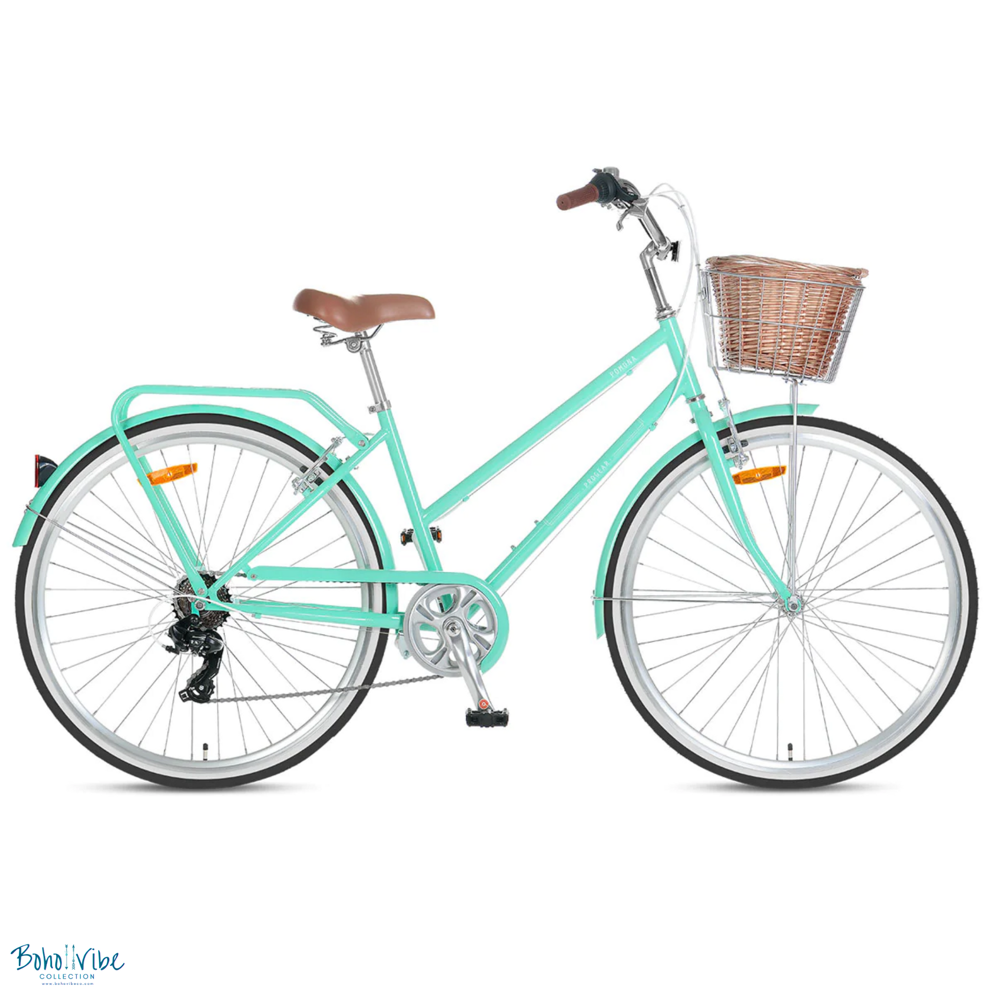 Boho ↡↟ Vibe Collection ↠  Vintage Cruiser Progear Pomona Coastal Commuter Petite Bike Mint Ladies Teen 13" with Basket 