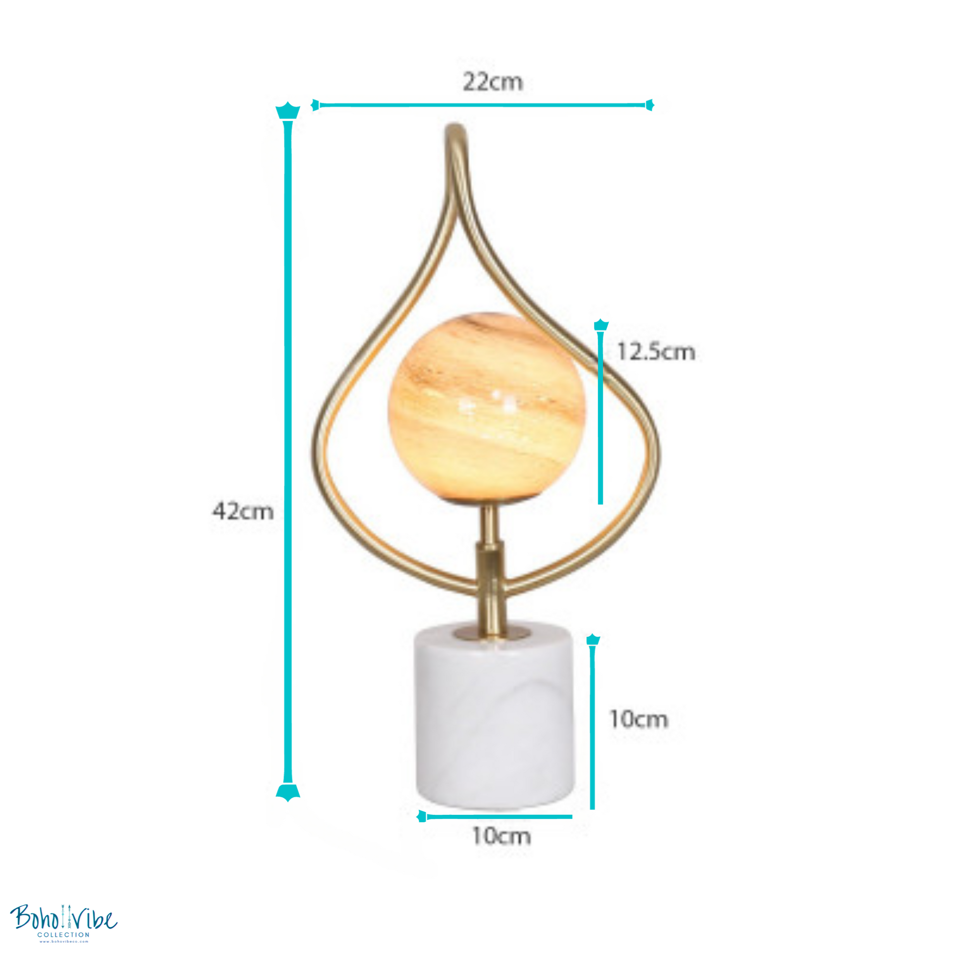 Boho ↡↟ Vibe Collection ↠ Orange Glass White Marble Base Table Lamp 