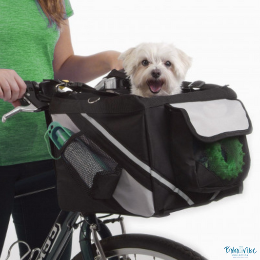 Boho ↡↟ Vibe Collection ↠ Pet Bike Basket All In One Cat Dog Carrier 
