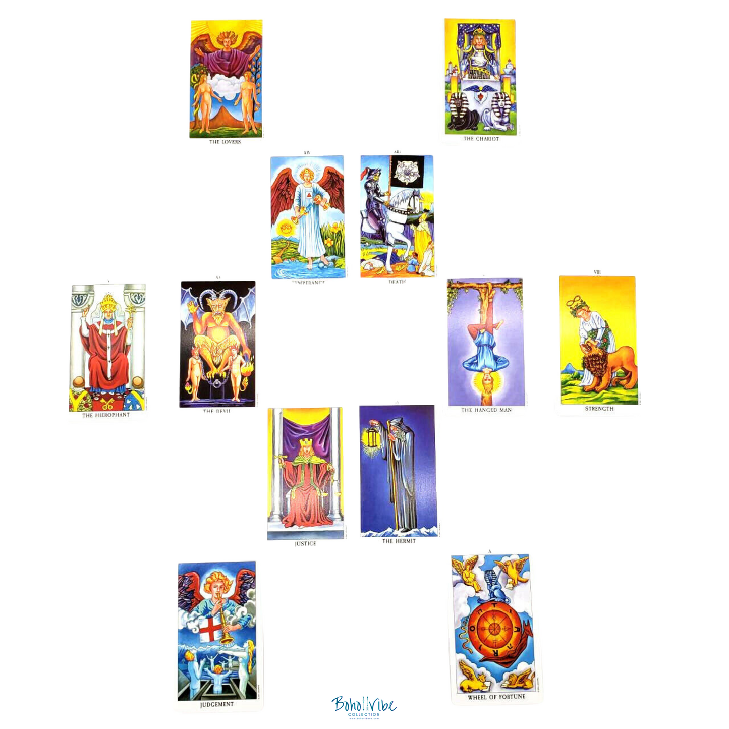 Boho ↡↟ Vibe Collection ↠ Radiant Rider-Waite Tarot Deck. Classic Rider-Waite Tarot Cards 