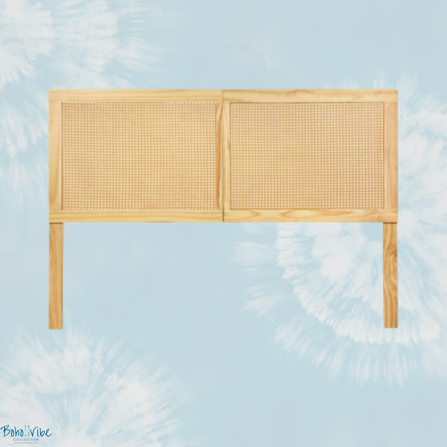 Boho ↡↟ Vibe Collection ↠ Rattan Bohemian Headboard Queen Size Bedhead 