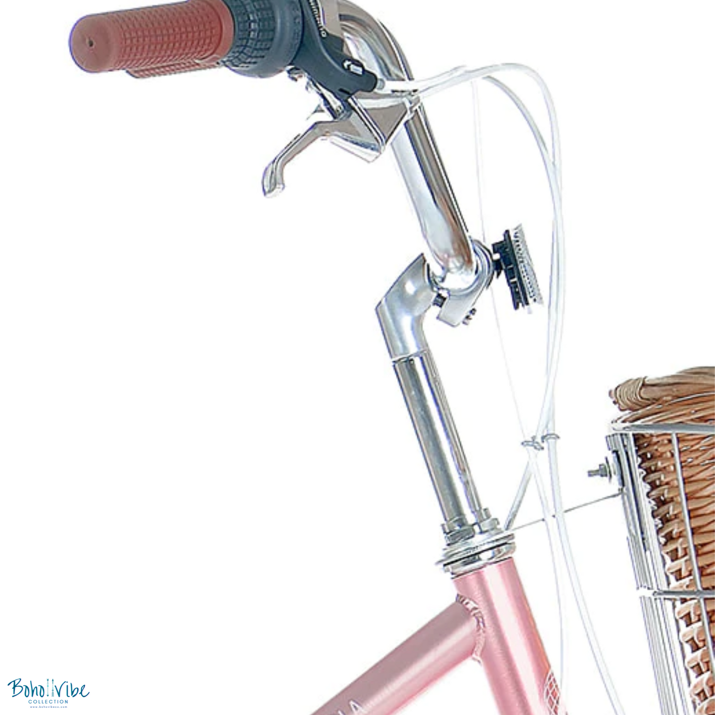 Boho ↡↟ Vibe Collection ↠  Vintage Cruiser Progear Pomona Coastal Commuter Bike Rose Gold Ladies Teen 17" with Basket 