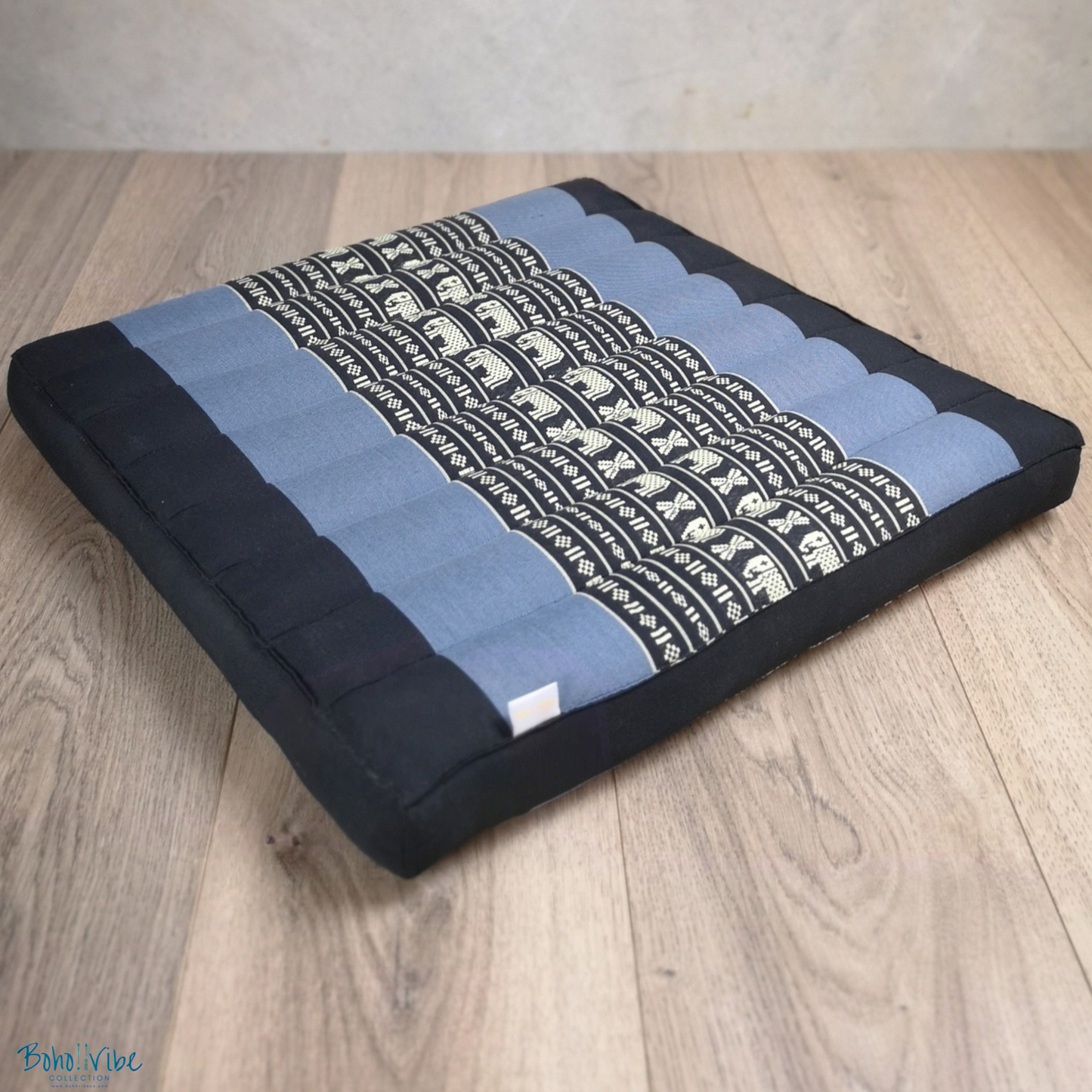 Boho ↡↟ Vibe Collection ↠ Meditation Yoga Square Blue Cushion Seat Support 