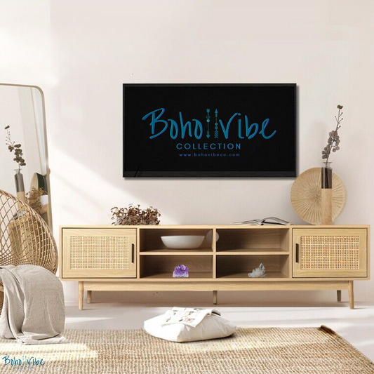 Boho ↡↟ Vibe Collection ↠ Rattan Entertainment Cabinet Bohemian Coastal TV Unit ↡