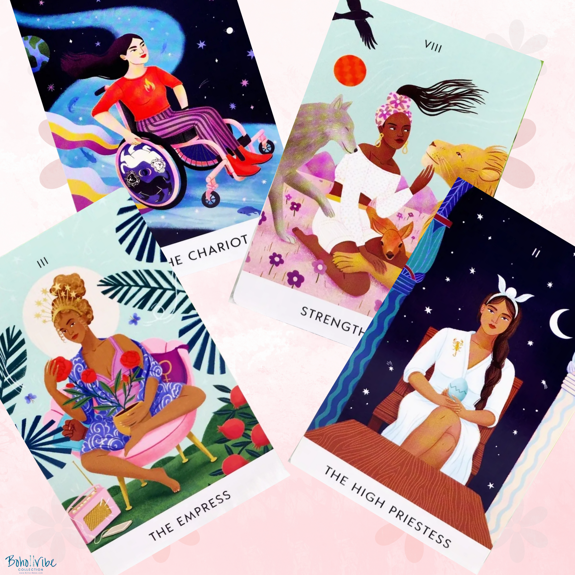 Boho ↡↟ Vibe Collection ↠ Tarot Cards of Modern Goddesses Deck & Guidebook