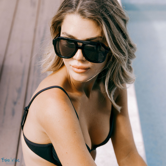 Boho ↡↟ Vibe Collection ↠ The Malone Charcoal Aviator 