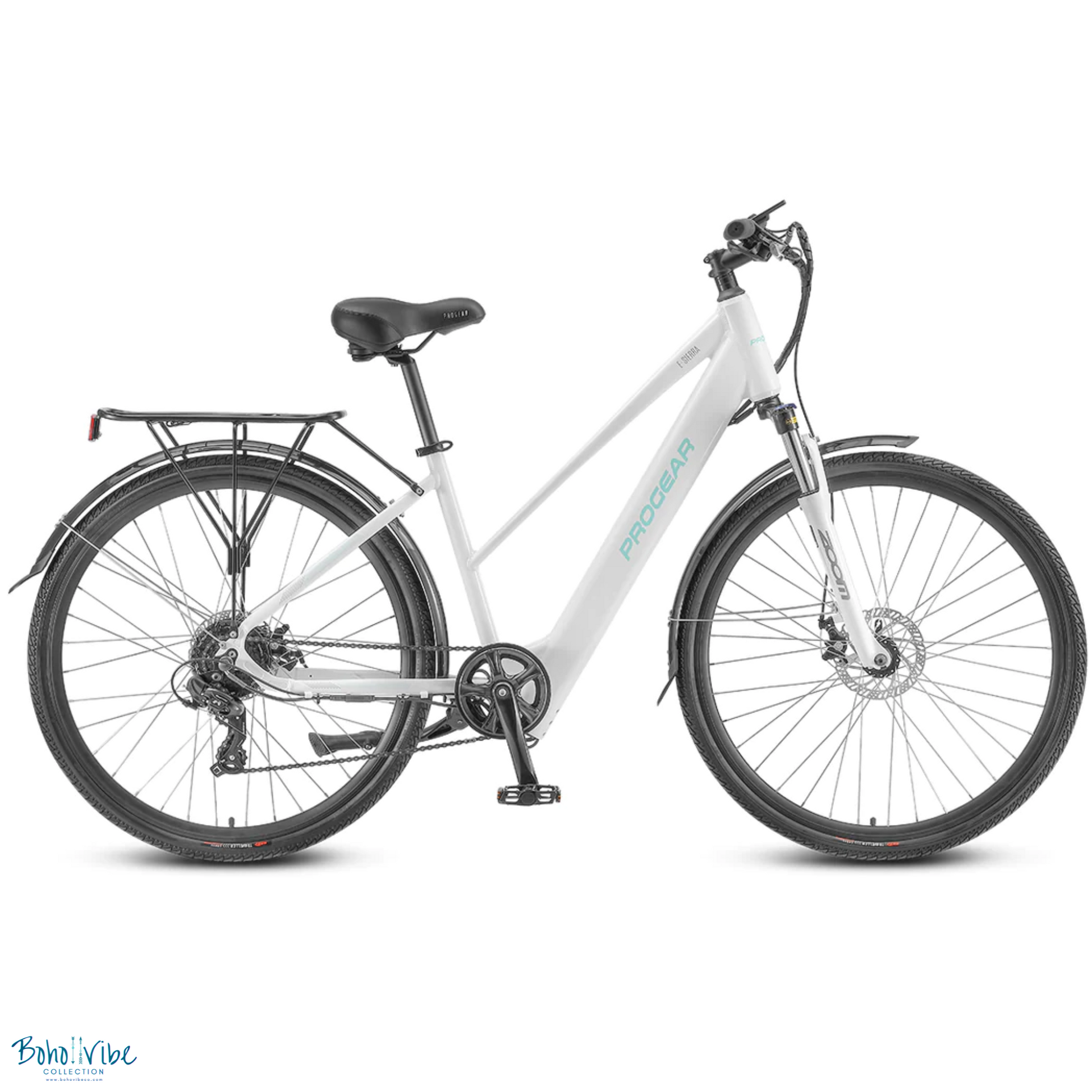 Boho ↡↟ Vibe Collection ↠ Hybrid Electric Mountain Bike Progear E-Sierra Coastal Ladies E-Bike 