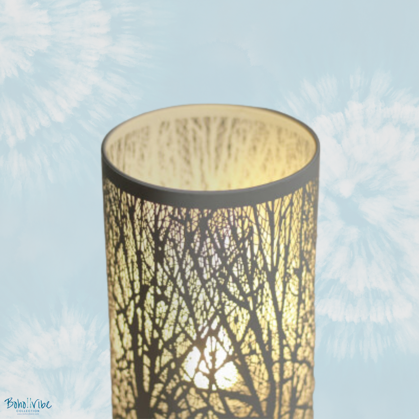 Boho ↡↟ Vibe Collection ↠ White Forest Table Lamp Nature Inspired Light 