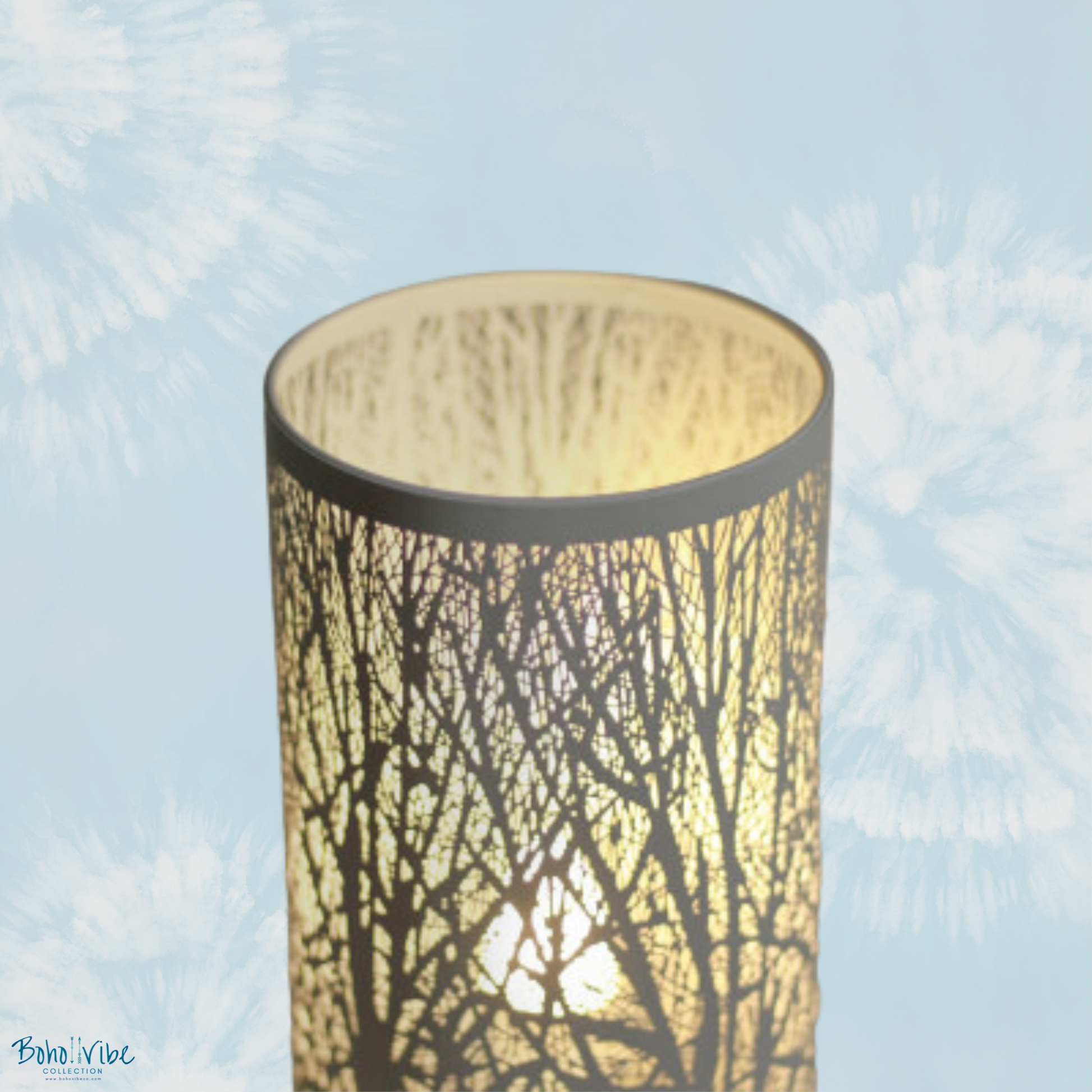 Boho ↡↟ Vibe Collection ↠ White Forest Table Lamp Nature Inspired Light 