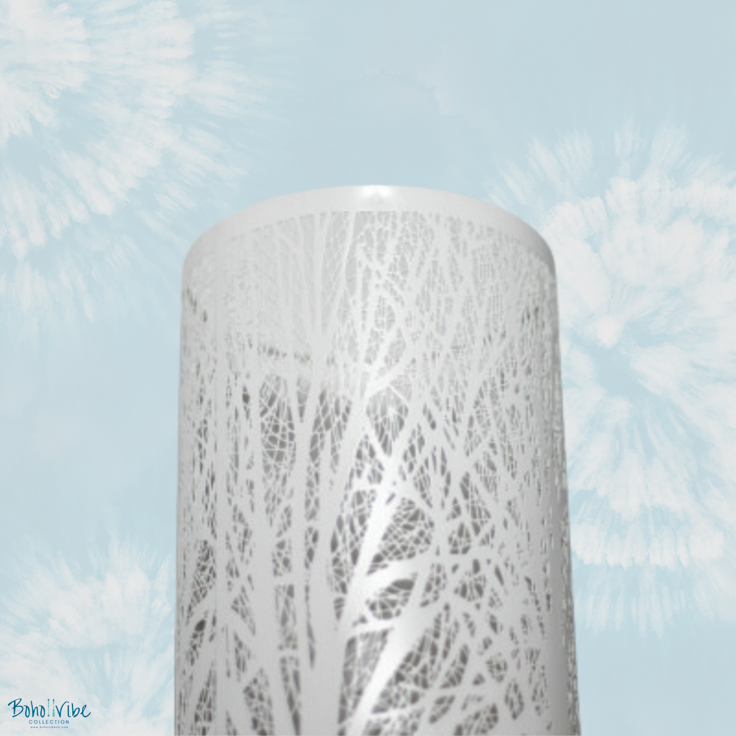 Boho ↡↟ Vibe Collection ↠ White Forest Table Lamp Nature Inspired Light 