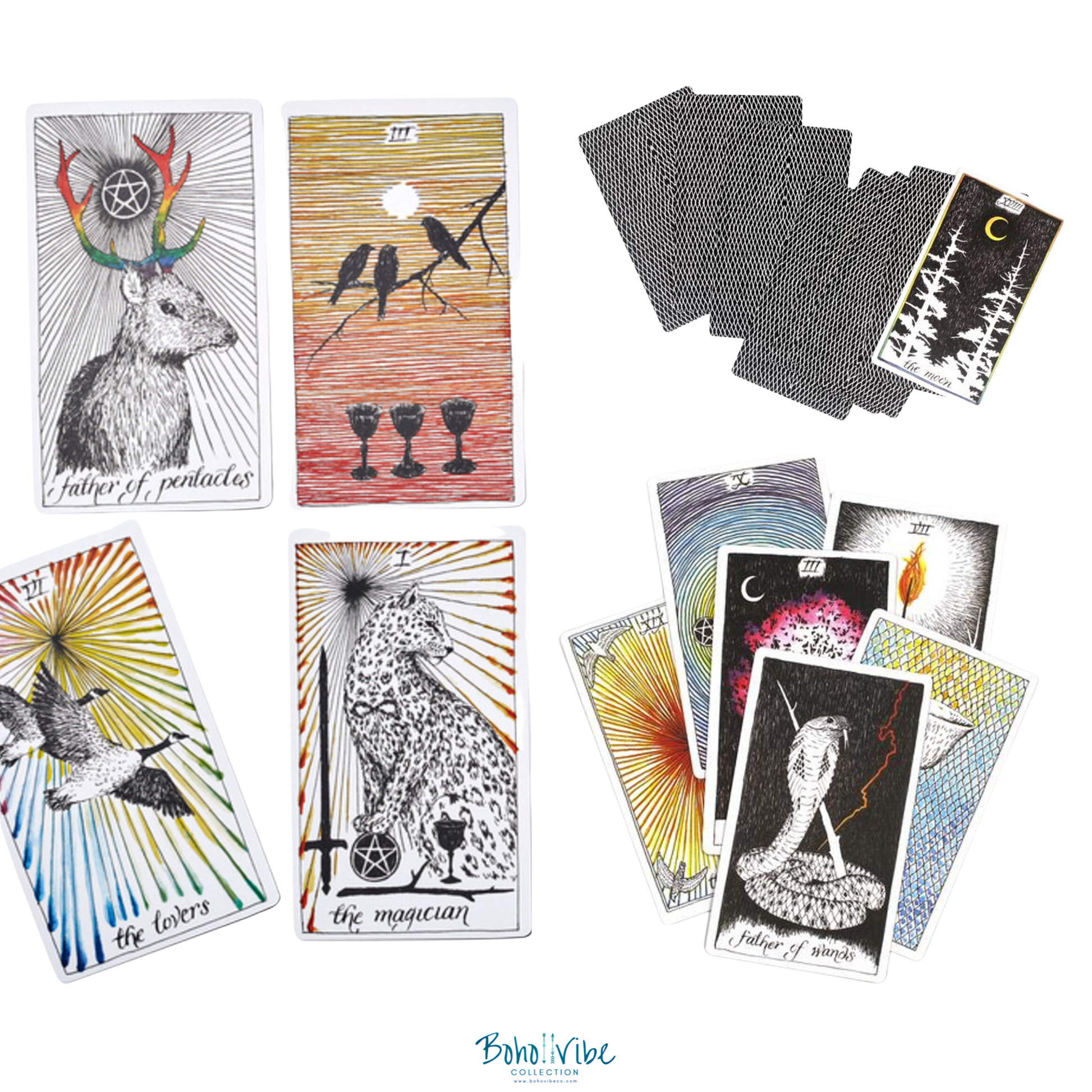 Boho ↡↟ Vibe Collection ↠ The Wild Unknown Tarot Deck and Guidebook