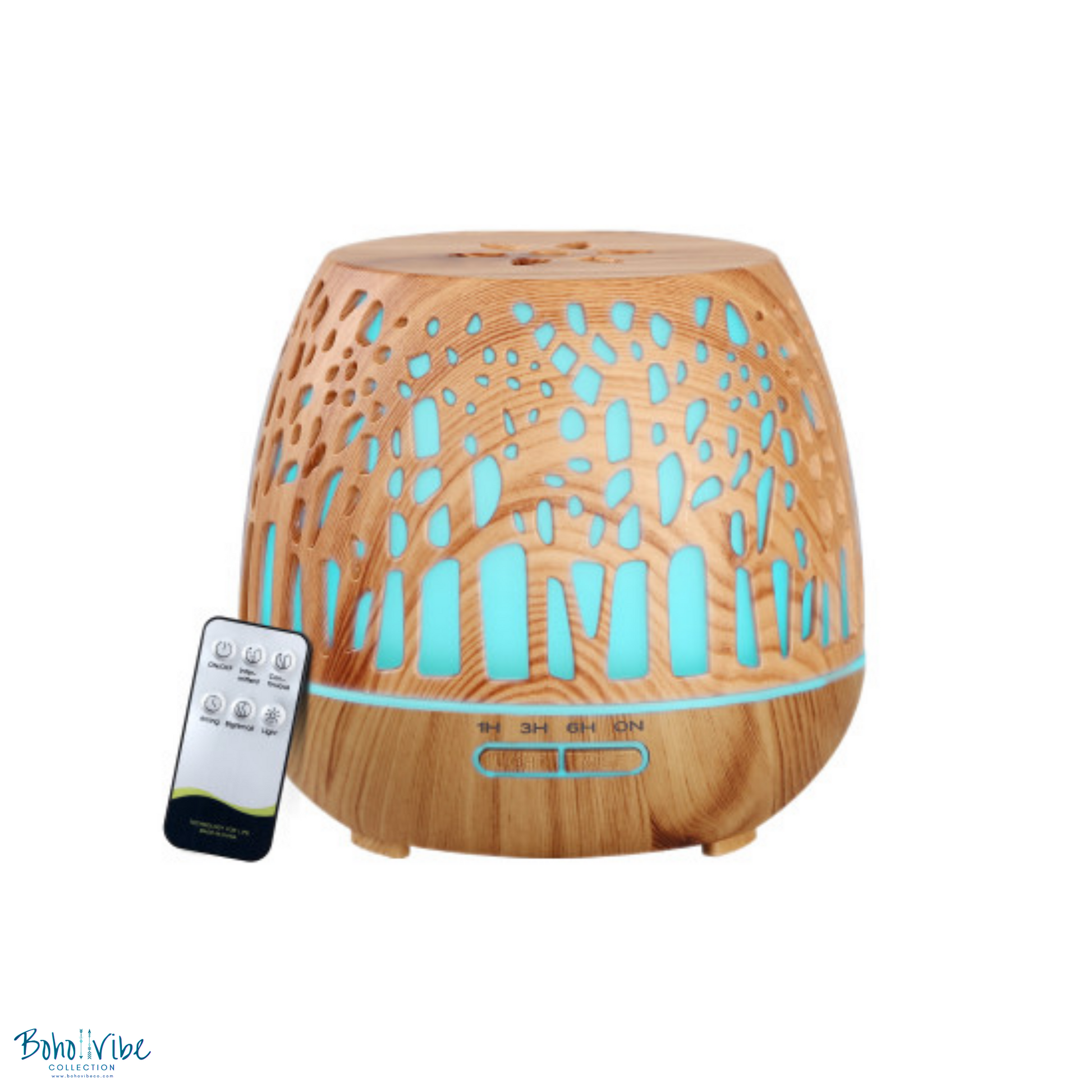 Boho ↡↟ Vibe Collection ↠ Multi-Functional Aroma Diffuser Cut Out Humidifier Essential Oil Burner with LED Night Light