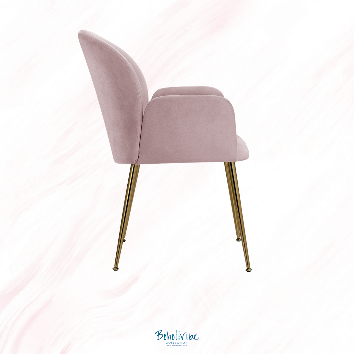 Boho ↡↟ Vibe Collection ↠ Artiss Set of 2 Pink Velvet Boho Chic Café Chairs 