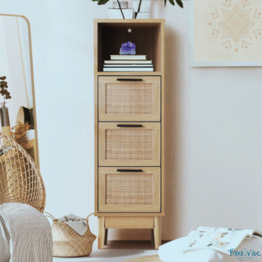 Boho ↡↟ Vibe Collection ↠ Rattan Bohemian Chest of Drawers Coastal Chic Storage