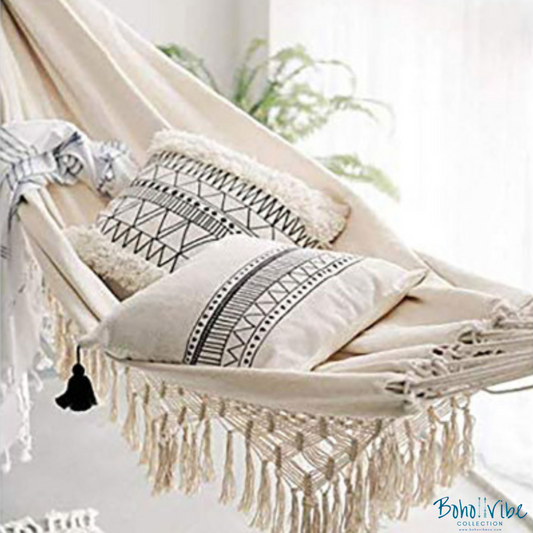 Boho ↡↟ Vibe Collection ↠  Bohemian Cotton Macrame Glamping Hammock Swing 