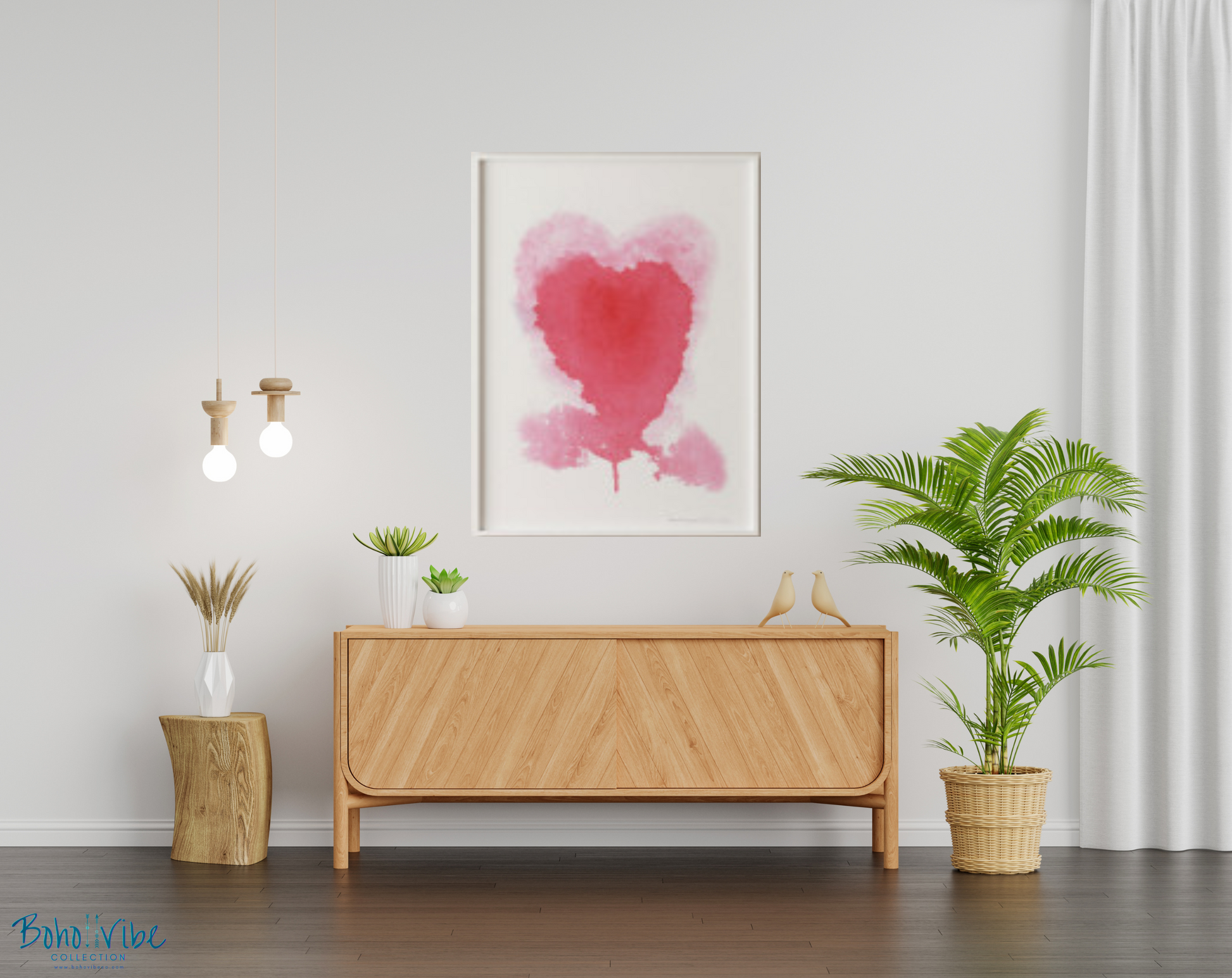 Boho ↡↟ Vibe Collection ↠ The Art of Love Watercolour Boho Heart Wall Poster Print 