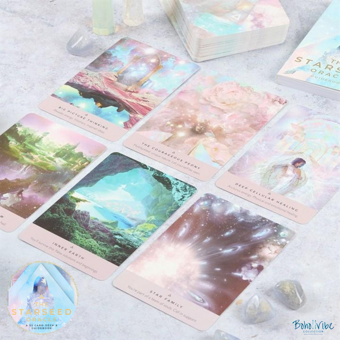 Boho ↡↟ Vibe Collection ↠ The Starseed Oracle Cards and Guidebook